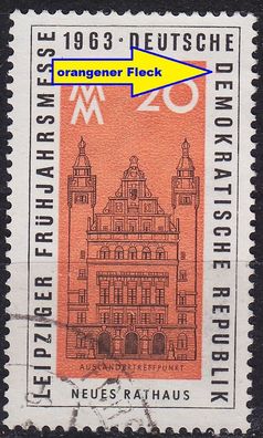 Germany DDR [1963] MiNr 0948 F29 ( O/ used ) [01] Bauwerke Plattenfehler