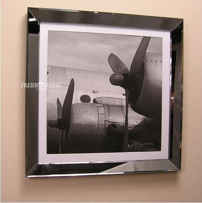 Wandbild Flugzeug Propeller Dacota Dc Spiegelrahmen Nostalgie Luftfahrt Dek