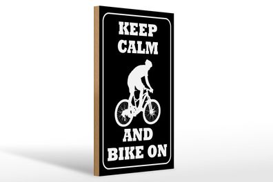 Holzschild Spruch 20x30 cm Keep Calm and Bike on Holz Deko Schild wooden sign