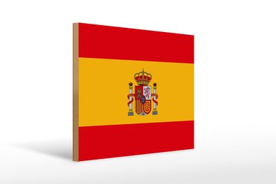 Holzschild Flagge Spaniens 40x30 cm Flag of Spain Holz Deko Schild wooden sign