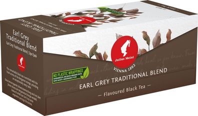 Julius Meinl Earl Grey Traditional Blend, Schwarzer Tee, 25 Teebeutel im Kuvert,