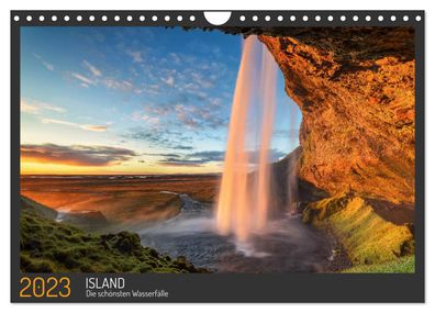 Island - Die schönsten Wasserfälle 2023 Wandkalender