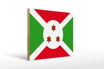 Holzschild Flagge Burundis 40x30 cm Flag of Burundi Holz Deko Schild wooden sign