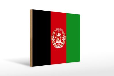 Holzschild Flagge Afghanistans 40x30 cm Flag of Afghanistan Schild wooden sign