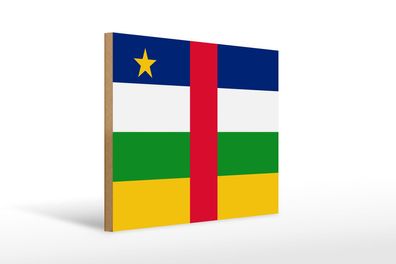 Holzschild Flagge Zentralafrikanischen Republik 40x30 cm Deko Schild wooden sign