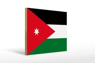 Holzschild Flagge Jordaniens 40x30 cm Flag of Jordan Deko Schild wooden sign