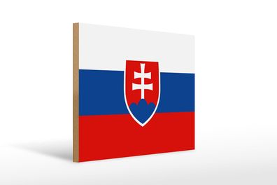 Holzschild Flagge Slowakei 40x30 cm Flag of Slovakia Deko Schild wooden sign
