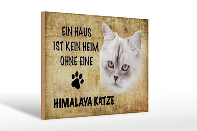 Holzschild Spruch 30x20 cm Himalaya Katze ohne kein Heim Deko Schild wooden sign