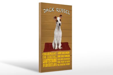 Holzschild Spruch 20x30cm Jack Russel Hund charmant Holz Deko Schild wooden sign