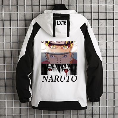 Anime Naruto Sasuke Itachi Kapuzenjacke Herren Damen Lässiger Mantel Windjacke