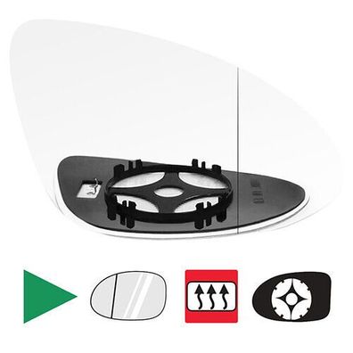 Spiegelglas / Ersatzspiegel für Porsche Cayenne 2011-2019 rechts beheizbar asph