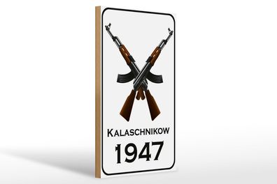 Holzschild Gewehr 20x30 cm Kalaschnikow 1947 Holz Deko Schild wooden sign