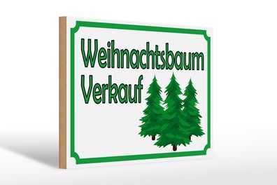 Holzschild Hinweis 30x20 cm Weihnachtsbaum Verkauf Holz Deko Schild wooden sign