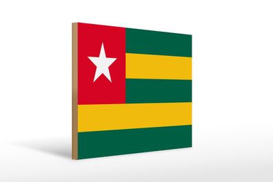 Holzschild Flagge Togos 40x30 cm Flag of Togo Geschenk Deko Schild wooden sign