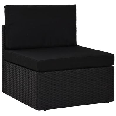 vidaXL Modulares Mittelsofa Poly Rattan Schwarz