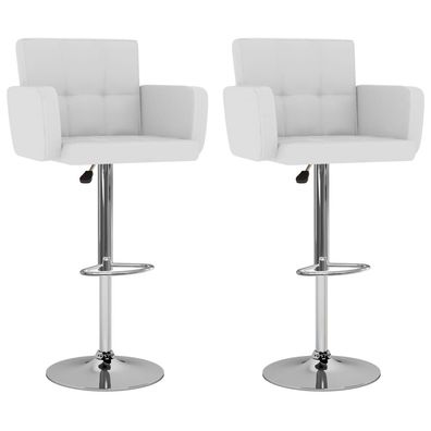vidaXL Barhocker 2 Stk. Weiß Kunstleder