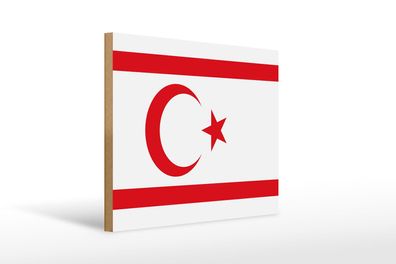 Holzschild Flagge Nordzypern 40x30 cm Flag Northern Cyprus Schild wooden sign