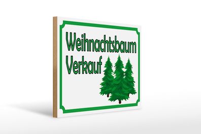 Holzschild Hinweis 40x30 cm Weihnachtsbaum Verkauf Holz Deko Schild wooden sign