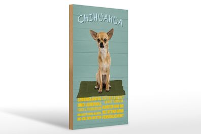 Holzschild Spruch 20x30 cm Chihuahua Hund lebenslustig Deko Schild wooden sign