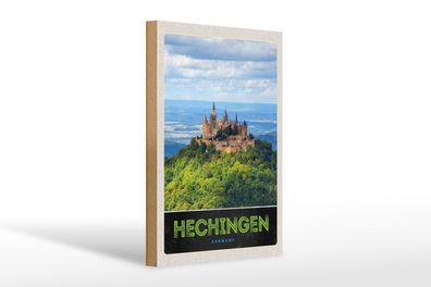 Holzschild Reise 20x30 cm Hechingen Burg Hohenzollener Deko Schild wooden sign