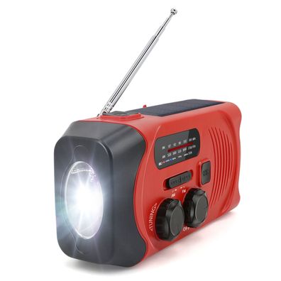 Radio mit Akku Solar Dynamo Handkurbel Taschenlampe USB Powerbank Denver SCR-2000
