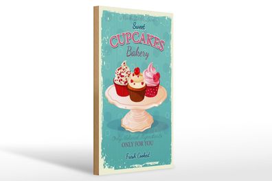 Holzschild Cupcakes 20x30 cm made with love sweet bakery Deko Schild wooden sign