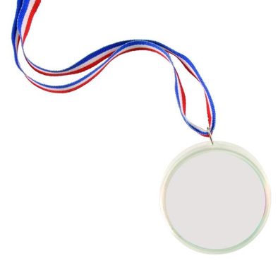 Medaille zum Selbstgestalten 1 Stück D: 6 cm, Band 40 cm lang.