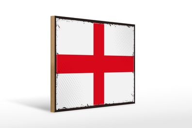 Holzschild Flagge Englands 40x30 cm Retro Flag of England Schild wooden sign