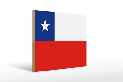 Holzschild Flagge Chiles 40x30 cm Flag of Chile Geschenk Deko Schild wooden sign