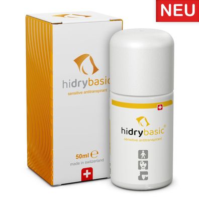 hidry®basic Antitranspirant (50 ml) gegen starkes Schwitzen und Schweiß, kein Deo