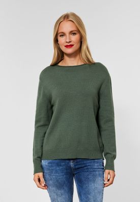 Street One - Pullover in Unifarbe in Comfy Green