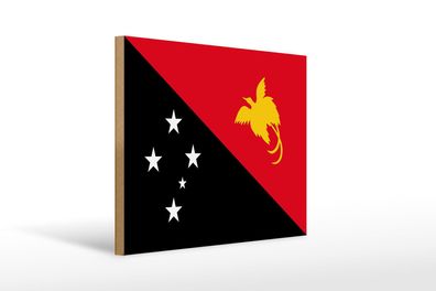 Holzschild Flagge Papua?Neuguinea 40x30 cm Papua New Guinea Schild wooden sign