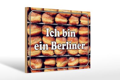 Holzschild Hinweis 30x20 cm Ich bin ein Berliner Holz Deko Schild wooden sign