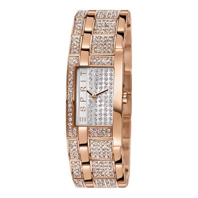 Esprit Damen Uhr Armbanduhr Bling Houston Edelstahl Rosé ES000EW2007