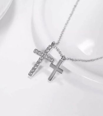 Return To Love Kette Damen Kreuz Cross Believe in Jesus Liebe Silber Glaube