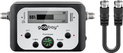 goobay Satelliten Finder mit digitaler Pegelanzeige und akustischem Signalton ...