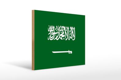 Holzschild Flagge Saudi-Arabien 40x30 cm Flag Saudi Arabia Schild wooden sign