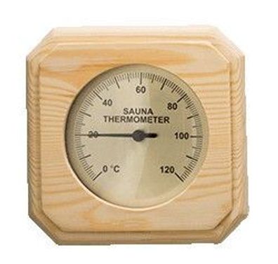 Sauna Thermometer eckig Nadelholz