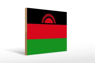 Holzschild Flagge Malawis 40x30 cm Flag of Malawi Geschenk Schild wooden sign