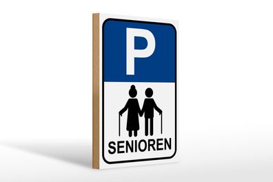 Holzschild Parken 20x30 cm Parkplatz Senioren Holz Deko Schild wooden sign