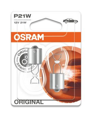 OSRAM Original P21W BA15s 12 V/21 W (2er Blister)