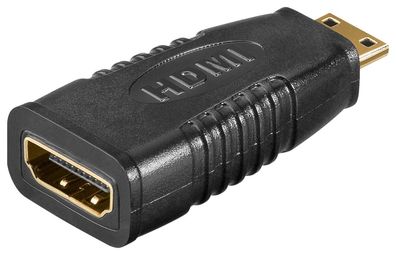 goobay HDMI Adapter HDMI+ A Buchse auf HDMI+ C Mini Stecker vergoldet schwarz