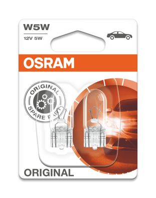 OSRAM Original W5W W2.1x9.5d 12 V/5 W (2er Blister)