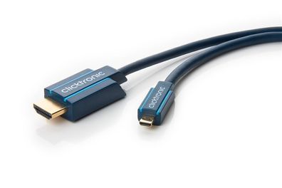 clicktronic HDMI auf Micro HDMI Adapterkabel vergoldet 2 m (1er Faltschachtel)