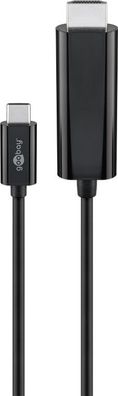 goobay USB C HDMI Adapterkabel 4K 60 Hz schwarz 1,8 m