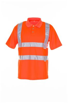 Poloshirt Warnschutz uni orange Größe L
