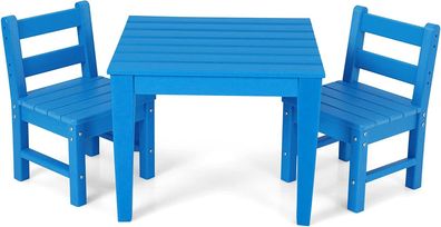 3-teiliges Tisch- & Stuhlset, Spieltisch-Set für Kleinkinder aus Holz, mit 2 Stühlen