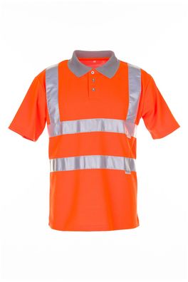 Poloshirt Warnschutz orange/ grau Größe S