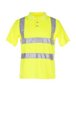 Poloshirt Warnschutz uni gelb Größe XL