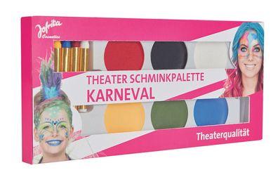 Jofrika 708770 - Theater Schminkpalette, Make-up Set, Theaterschminke, Stifte